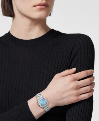 Versace VE5G00726 Greca Edge - Дамски ръчен часовник с кварцов механизъм - корпус Стомана - Стоманена верижка - Син