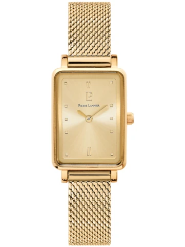 Унисекс ръчен часовник с кварцов механизъм - корпус от Стомана - Меш - цвят Златист