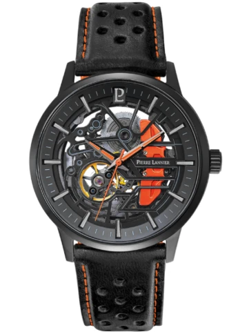 Pierre Lannier 341A455 Paddock - Унисекс ръчен часовник с автоматичен механизъм - корпус от Стомана - Естествена кожа - цвят Скелетон