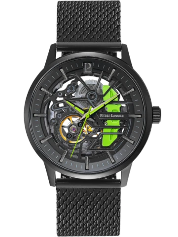 Pierre Lannier 338A469 Paddock - Унисекс ръчен часовник с автоматичен механизъм - корпус от Стомана - Меш - цвят Скелетон
