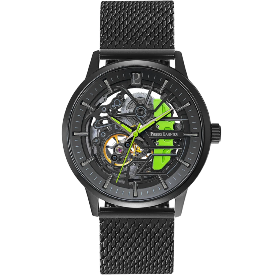 Pierre Lannier 338A469 Paddock - Унисекс ръчен часовник с автоматичен механизъм - корпус от Стомана - Меш - цвят Скелетон