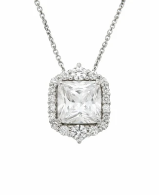 Унисекс колие от 14K Злато Бяло - с форма - Цирконий