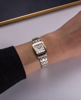 Унисекс ръчен часовник с кварцов механизъм - корпус от Стомана - Стоманена верижка - цвят Бял