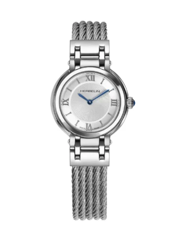 Унисекс ръчен часовник с кварцов механизъм - корпус от Стомана - Стоманена верижка - цвят Бял