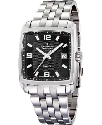 Мъжки ръчен часовник с кварцов механизъм - корпус от Стомана - Стоманена верижка - цвят Черен