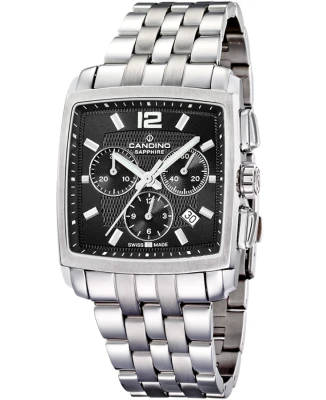 Мъжки ръчен часовник с кварцов механизъм - корпус от Стомана - Стоманена верижка - цвят Черен