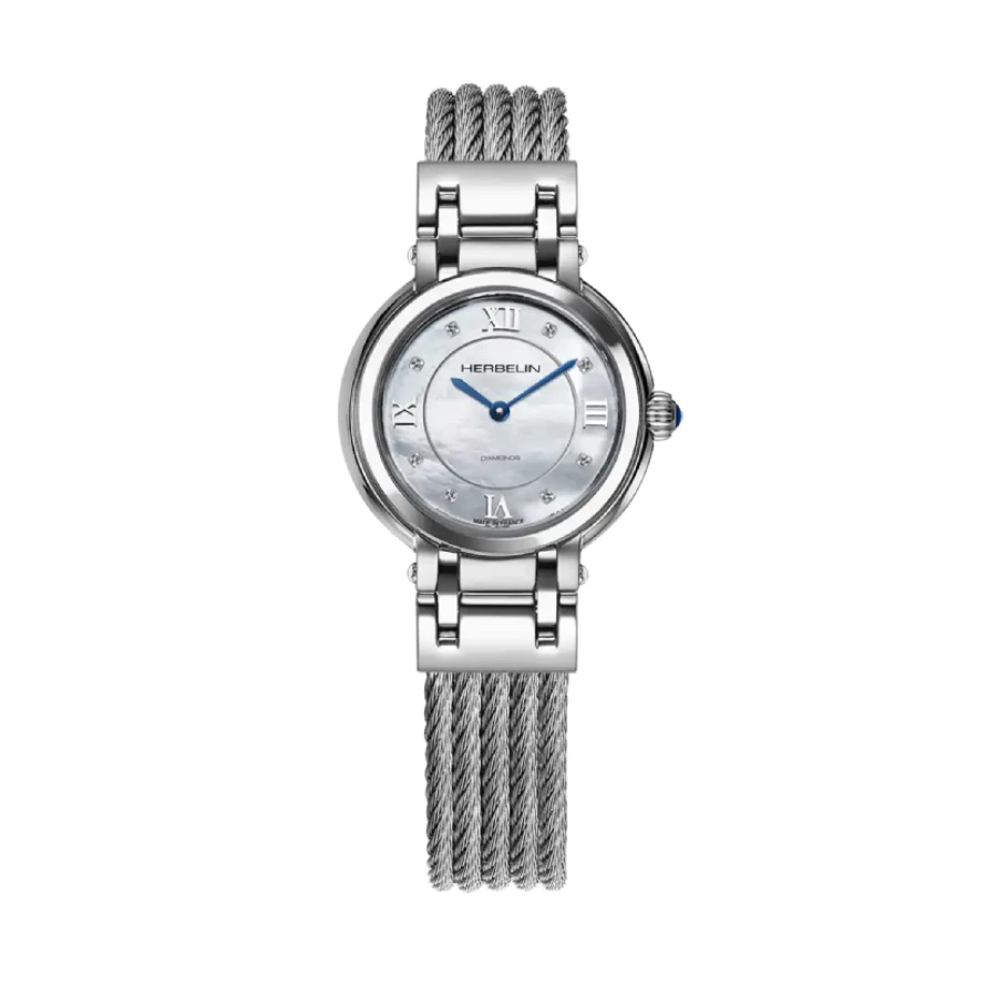 Herbelin 17430BC89 Galet - Унисекс часовник с кварцов механизъм - корпус от Стомана - Стоманена верижка - цвят Седеф