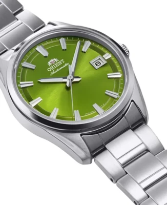 Orient RA-AC0R05E Stretto Date - Мъжки ръчен часовник с автоматичен механизъм - корпус от Стомана - Стоманена верижка - цвят Зелен