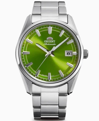 Мъжки ръчен часовник с автоматичен механизъм - корпус от Стомана - Стоманена верижка - цвят Зелен