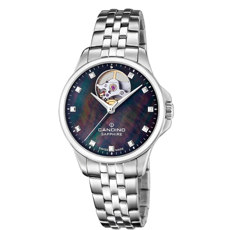 Candino C4770/B - Дамски ръчен часовник с автоматичен механизъм - корпус от Стомана - Стоманена верижка - цвят Седеф