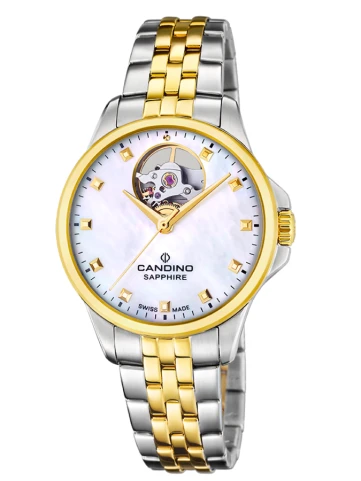 Candino C4771/A Automatic - Дамски ръчен часовник с автоматичен механизъм - корпус от Стомана - Стоманена верижка - цвят Седеф