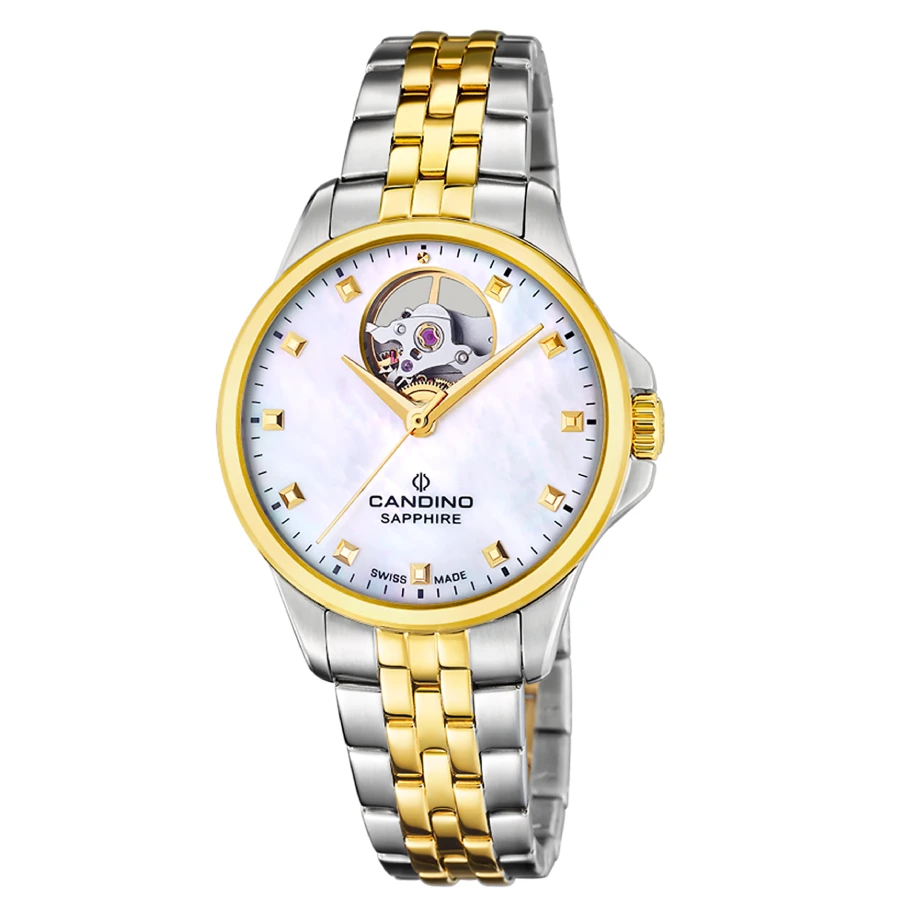 Candino C4771/A Automatic - Дамски ръчен часовник с автоматичен механизъм - корпус от Стомана - Стоманена верижка - цвят Седеф