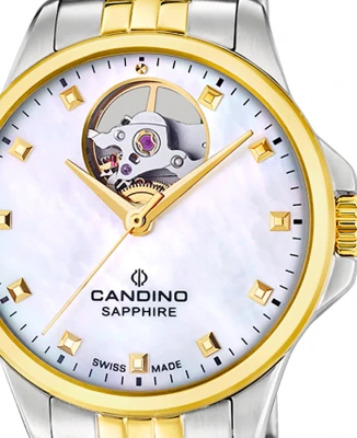 Candino C4771/A Automatic - Дамски ръчен часовник с автоматичен механизъм - корпус от Стомана - Стоманена верижка - цвят Седеф