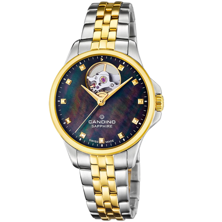 Candino C4771/B Automatic - Дамски ръчен часовник с автоматичен механизъм - корпус от Стомана - Стоманена верижка - цвят Седеф