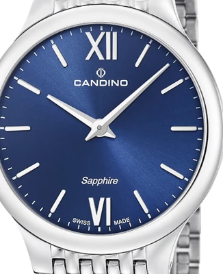 Мъжки ръчен часовник с кварцов механизъм - корпус от Стомана - Стоманена верижка - цвят Син