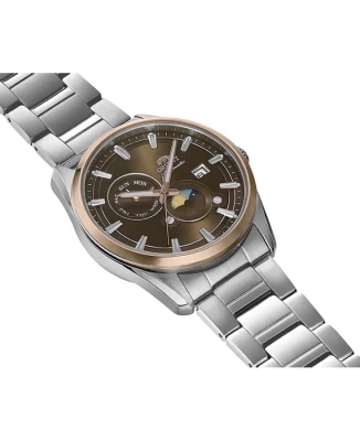 Мъжки ръчен часовник с автоматичен механизъм - корпус от Стомана - Стомана - цвят Кафяв