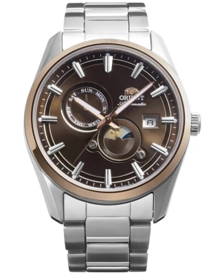 Мъжки ръчен часовник с автоматичен механизъм - корпус от Стомана - Стомана - цвят Кафяв