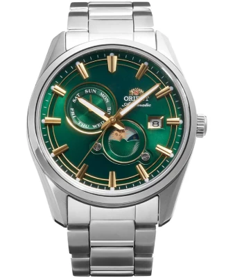 Мъжки ръчен часовник с автоматичен механизъм - корпус от Стомана - Стомана - цвят Зелен