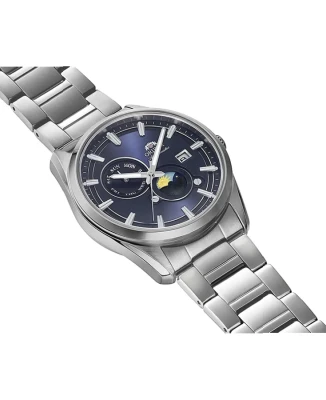 Мъжки ръчен часовник с автоматичен механизъм - корпус от Стомана - Стомана - цвят Син