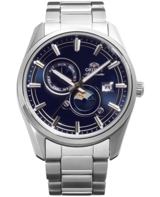 Мъжки ръчен часовник с автоматичен механизъм - корпус от Стомана - Стомана - цвят Син