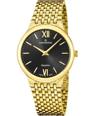 Мъжки ръчен часовник с кварцов механизъм - корпус от Стомана - Стоманена верижка - цвят Черен