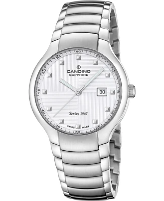 Мъжки ръчен часовник с кварцов механизъм - корпус от Стомана - Стоманена верижка - цвят Сребрист