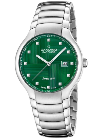 Candino C4792/2 Candino 1947 - Унисекс ръчен часовник с кварцов механизъм - корпус от Стомана - Стоманена верижка - цвят Зелен