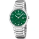 Мъжки ръчен часовник с кварцов механизъм - корпус от Стомана - Стоманена верижка - цвят Зелен
