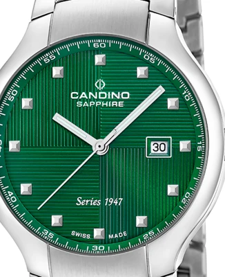 Candino C4792/2 Candino 1947 - Унисекс ръчен часовник с кварцов механизъм - корпус от Стомана - Стоманена верижка - цвят Зелен