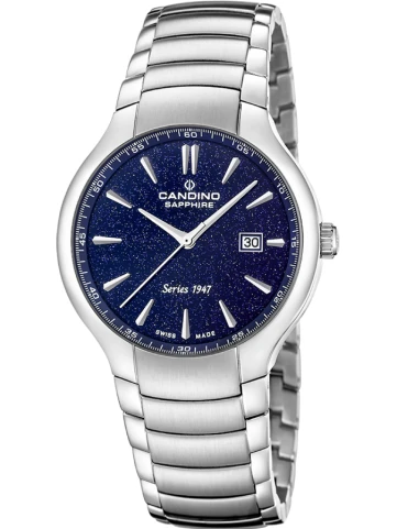 Candino C4792/3 Candino 1947 - Унисекс ръчен часовник с кварцов механизъм - корпус от Стомана - Стоманена верижка - цвят Син