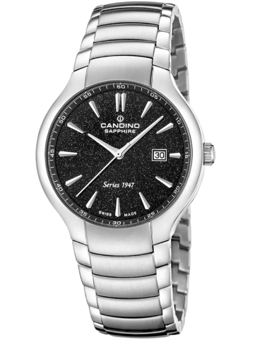 Candino C4792/4 Candino 1947 - Мъжки ръчен часовник с кварцов механизъм - корпус от Стомана - Стоманена верижка - цвят Черен