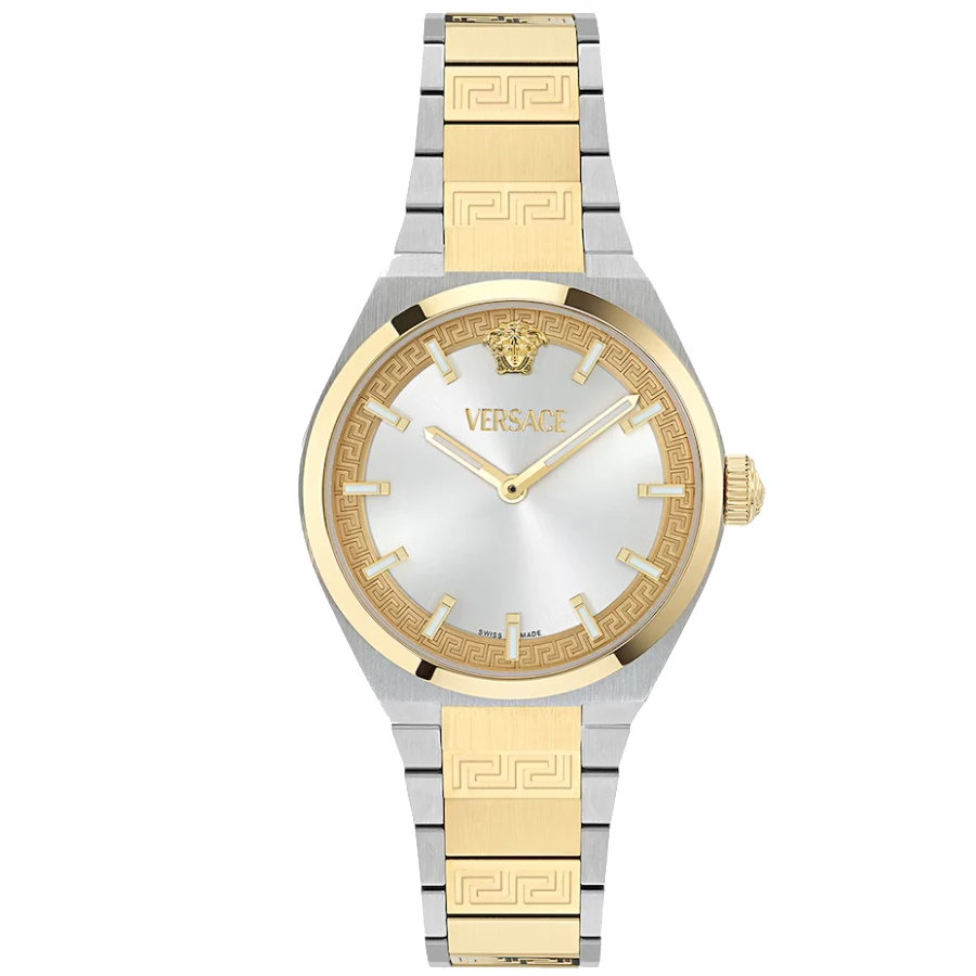 Versace VE5E00426 V-Auria - Дамски ръчен часовник с кварцов механизъм - корпус от Стомана - Стомана - цвят Сребрист