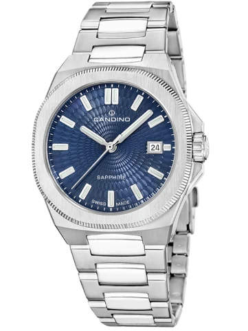 Унисекс ръчен часовник с кварцов механизъм - корпус от Стомана - Стоманена верижка - цвят Син