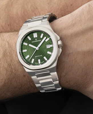 Унисекс ръчен часовник с кварцов механизъм - корпус от Стомана - Стоманена верижка - цвят Зелен