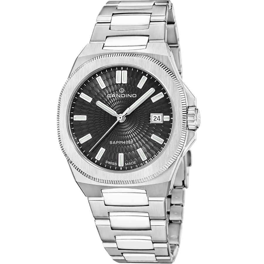 Унисекс ръчен часовник с кварцов механизъм - корпус от Стомана - Стоманена верижка - цвят Черен