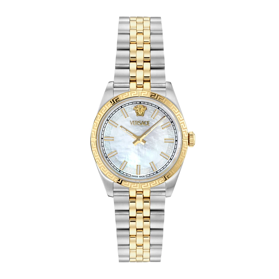 Унисекс ръчен часовник с кварцов механизъм - корпус от Стомана - Стомана - цвят Седеф