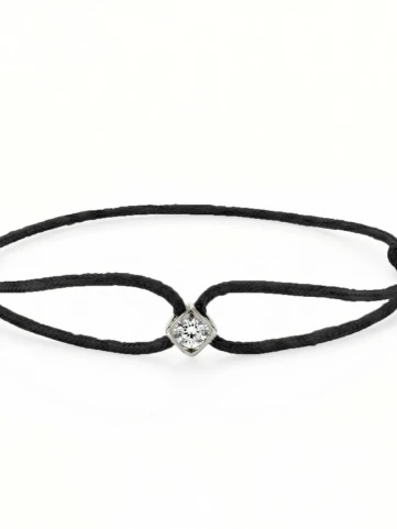 Унисекс гривна Custode di Fortuna CUBIX BR005-S/B-CUB от 925 Сребро - с форма Талисман - Диаманти - Бяло родиево покритие