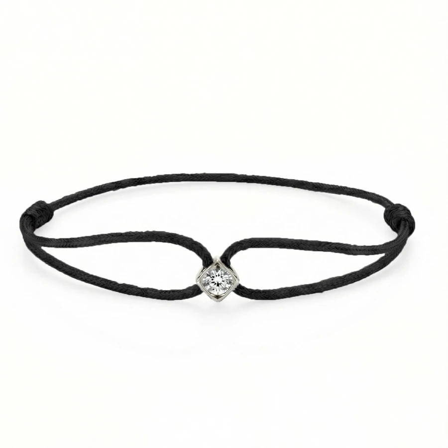 Унисекс гривна Custode di Fortuna CUBIX BR005-S/B-CUB от 925 Сребро - с форма Талисман - Диаманти - Бяло родиево покритие