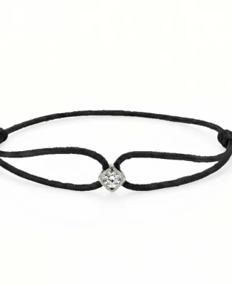 Унисекс гривна Custode di Fortuna CUBIX BR005-S/B-CUB от 925 Сребро - с форма Талисман - Диаманти - Бяло родиево покритие