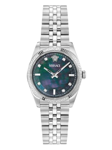 Унисекс ръчен часовник с кварцов механизъм - корпус от Стомана - Стомана - цвят Седеф