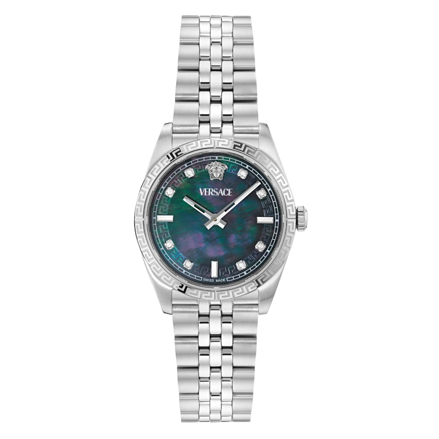 Унисекс ръчен часовник с кварцов механизъм - корпус от Стомана - Стомана - цвят Седеф