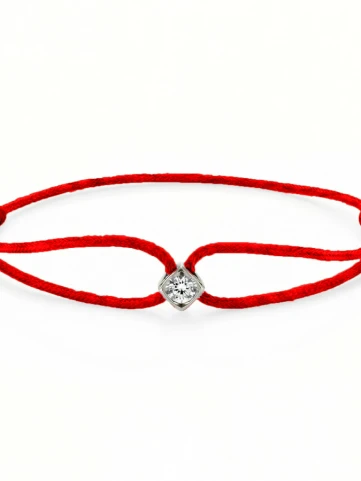 Унисекс гривна Custode di Fortuna BR005-S-CUB CUBIX от 925 Сребро - с форма Амулет - Диаманти - Бяло родиево покритие