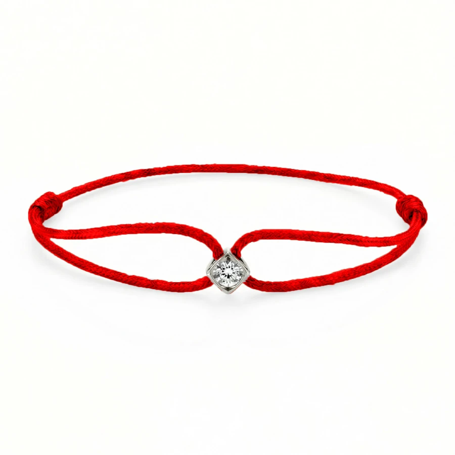 Унисекс гривна Custode di Fortuna BR005-S-CUB CUBIX от 925 Сребро - с форма Амулет - Диаманти - Бяло родиево покритие