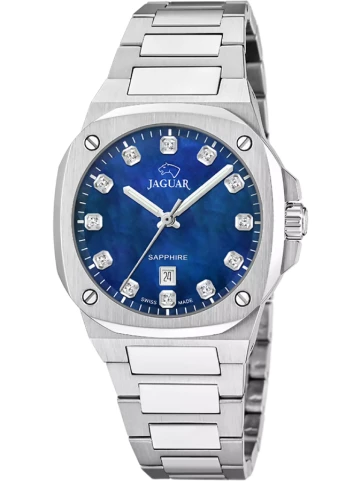 Jaguar J1027/7 Rondcarre - Унисекс ръчен часовник с кварцов механизъм - корпус от Стомана - Стомана - цвят Син