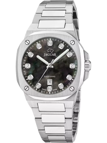 Jaguar J1027/8 Rondcarre - Унисекс ръчен часовник с кварцов механизъм - корпус от Стомана - Стомана - цвят Седеф
