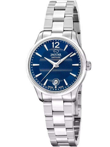Jaguar J1045/3 Essentia - Унисекс ръчен часовник с кварцов механизъм - корпус от Стомана - Стомана - цвят Син