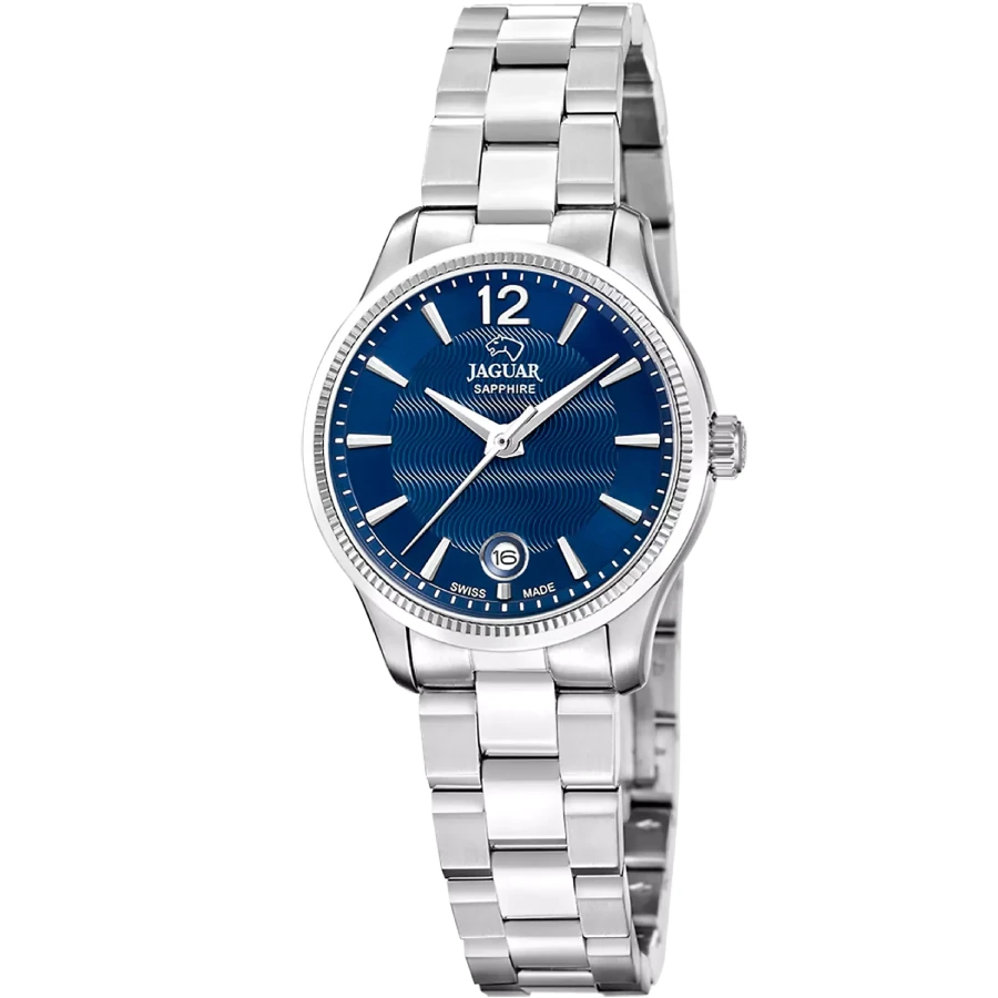 Jaguar J1045/3 Essentia - Унисекс ръчен часовник с кварцов механизъм - корпус от Стомана - Стомана - цвят Син