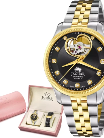 Jaguar J995/2 Coeur - Унисекс ръчен часовник с автоматичен механизъм - корпус от Стомана - Стоманена верижка - цвят Черен
