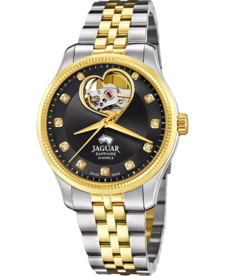 Jaguar J995/2 Coeur - Унисекс ръчен часовник с автоматичен механизъм - корпус от Стомана - Стоманена верижка - цвят Черен