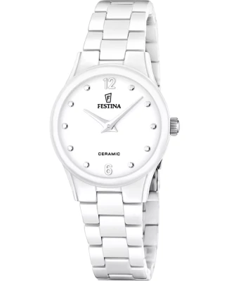 Festina F20751/1 Ceramic - Дамски ръчен часовник с кварцов механизъм - корпус Керамика - Керамика - Бял